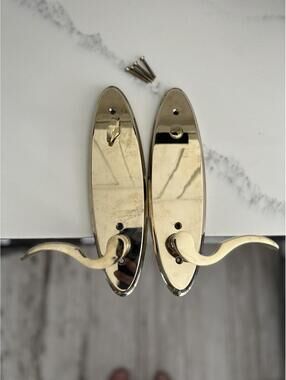 Emtek Brushed Gold Dummy Door Handle Set